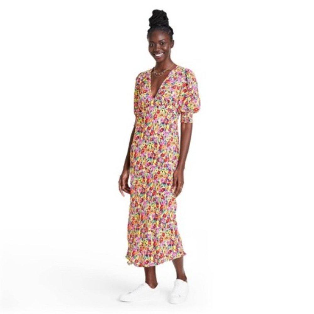 Target RIXO Multicolor Floral Puff Sleeve Dress